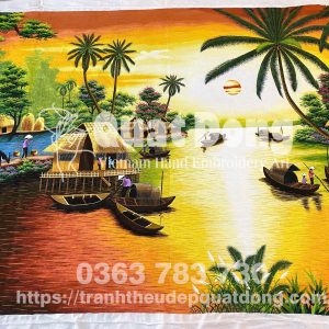 Tranh Thêu Tay Đồng Quê Việt Nam QĐ 01