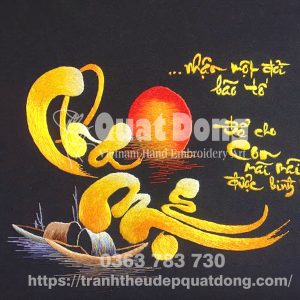 Tranh thêu chữ Cha Mẹ Đẹp 2